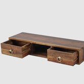 ONIJA  Solid Sheesham Wooden Wall Tv Unit for Living Room | Wall Tv Unit with 2 Drawer Storage | Wall Mount TV Stand | TV Wall Stand TV Cabinet |